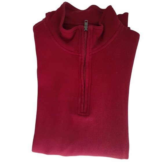 Covington Quarter Zip Mock Neck Pull Over Men's Red Sweater Size Large - Picture 1 of 7